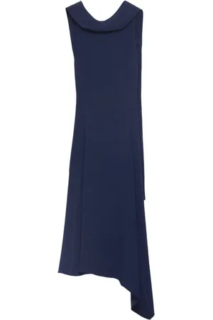 Prada Vestido midi de satén asimétrico