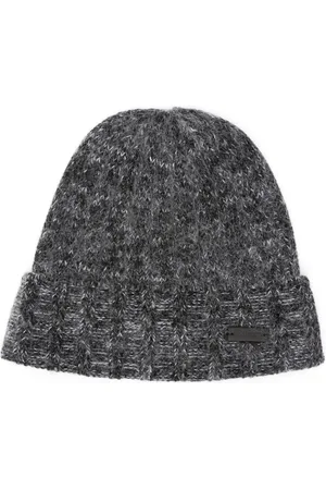 Saint Laurent Gorro con placa del logo