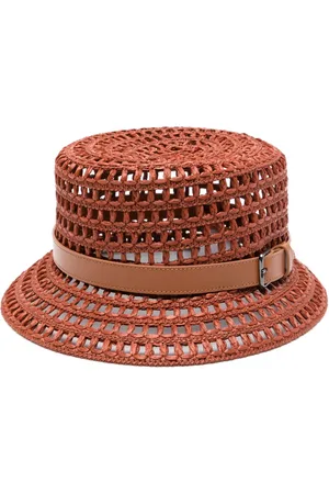 Max Mara Gorro de ganchillo con detalle de cuero
