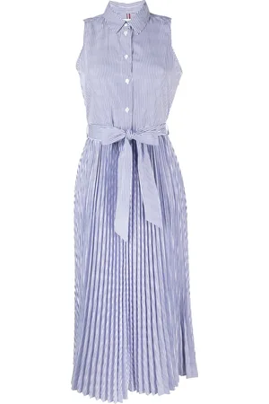 Tommy Hilfiger Vestido camisero a rayas con pliegues
