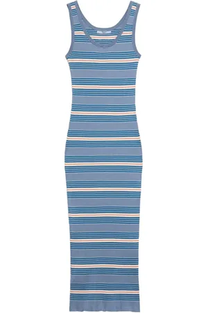 Prada Vestido de canalé a rayas
