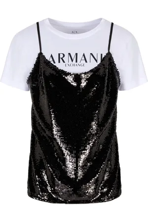 Armani Exchange Camiseta con detalle de lentejuelas