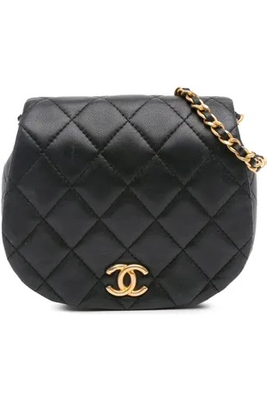 CHANEL Bandolera Coco Mail mini acolchado de piel de borrego con correa de cadena 2021-2024
