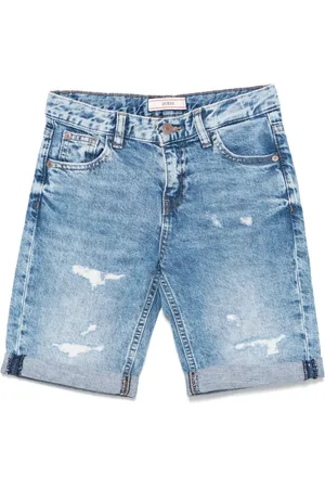 Guess Logo-patch denim shorts