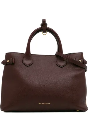 Burberry Bolso satchel Banner mediano de piel con estampado House Check 2000-2024
