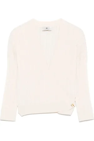 Elisabetta Franchi Pointelle wrap top