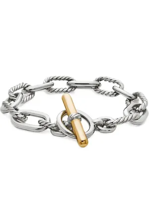 David Yurman Pulsera de cadena DY Madison Toggle de 11 mm en oro amarillo de 18 ct y plata de ley