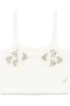 MISS BLUMARINE Top con apliques de cristales