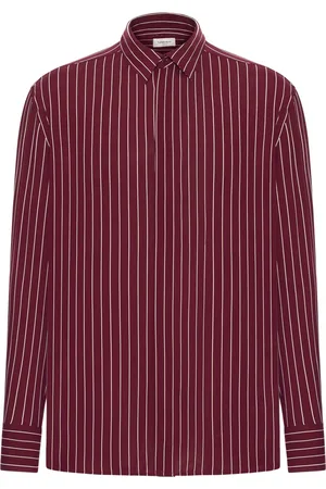 Saint Laurent Camisa tipo vestido a rayas diplomáticas