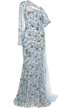 Saiid Kobeisy Vestido de fiesta con cuentas y hombro descubierto