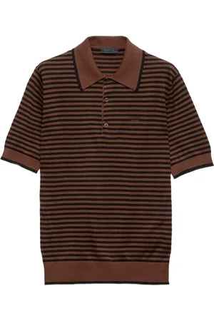 Prada Polo de algodón a rayas