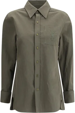 Saint Laurent Logo-embroidered shirt