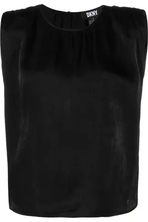 DKNY Top sin mangas con cuello redondo