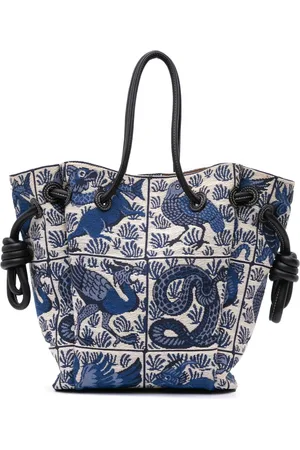 Loewe Bolso shopper William de Morgan Flamenco Knot pequeño de lona 2019
