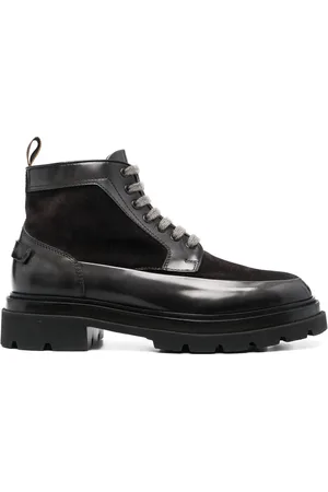 santoni Botines con cordones y paneles