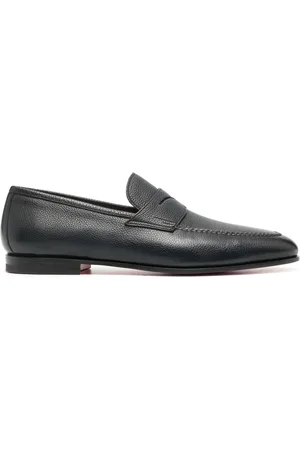 santoni Mocasines penny con acabado texturizado