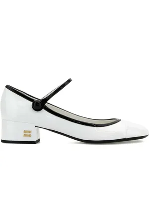 Miu Miu Zapatos de piel de tacón de 40 mm
