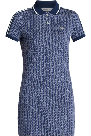 Lacoste Vestido corto con monograma en jacquard