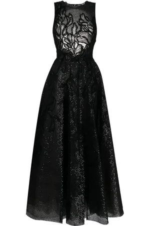 Saiid Kobeisy Vestido semitranslúcido con lentejuelas