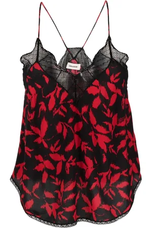 Zadig & Voltaire Top Christy con hojas estampadas