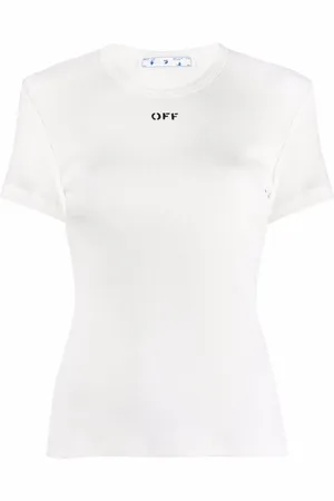 OFF-WHITE Camiseta de canalé con logo
