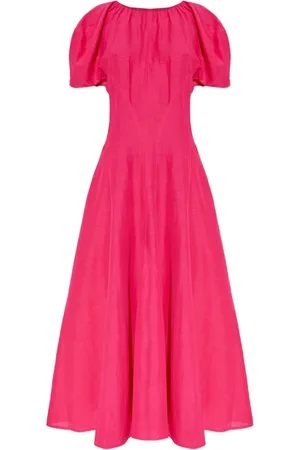 Tory Burch Vestido midi con manga balloon