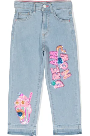 Billieblush Vaqueros rectos con aplique de lentejuelas