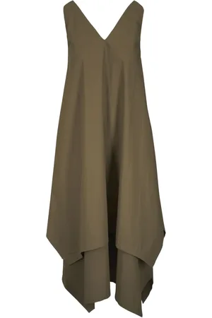 ODEEH Vestido con dobladillo asimétrico