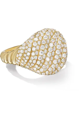 David Yurman Brazalete Sculpted Cable en oro amarillo de 18kt con diamantes
