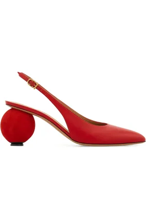 Salvatore Ferragamo Zapatos de piel con tacón de 70 mm y tira trasera