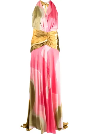 Silvia Tcherassi Vestido largo con cuello halter