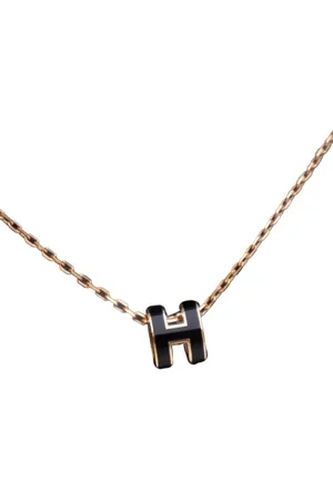 Hermès Collar con colgante Pop H mini de esmalte y oro 20st Century