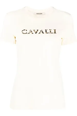 Roberto Cavalli Camiseta de algodón con logo bordado