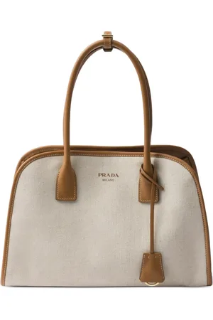 Prada Bolso shopper mediano de mezcla de lino