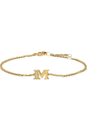 David Yurman Pulsera Petite Pavé Initial en oro amarillo de 18 ct con diamantes