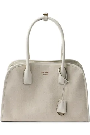 Prada Bolso shopper mediano de mezcla de lino