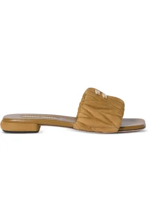 Miu Miu Sandalias de ante y matelassé