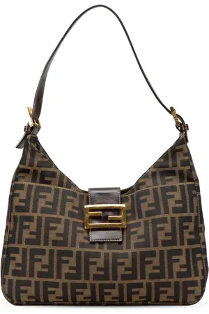 Fendi Bolso de hombro de lona con motivo del monograma Zucca y solapa doble 2010-2024