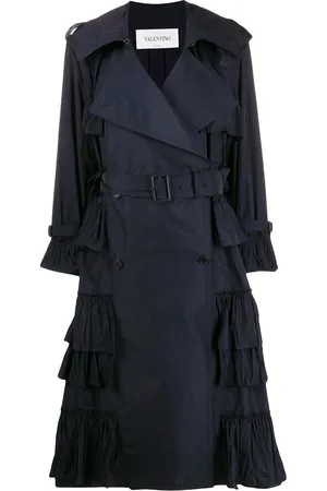 VALENTINO GARAVANI Gabardina con doble botonadura y pliegues