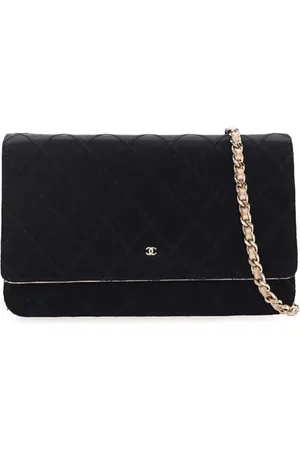 CHANEL Bandolera de satén bicolor acolchado con correa de cadena 2011