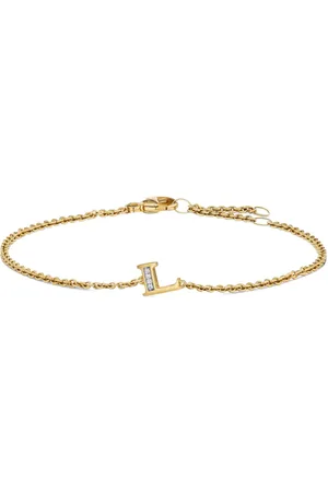 David Yurman Pulsera Petite Pavé Initial en oro amarillo de 18 ct con diamantes