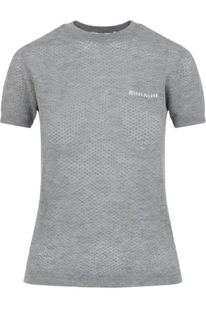 Miu Miu Camiseta con logo de intarsia