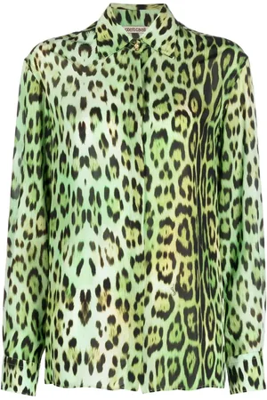 Roberto Cavalli Camisa con estampado Jaguar