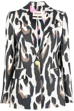 Roberto Cavalli Blazer de vestir con animal print