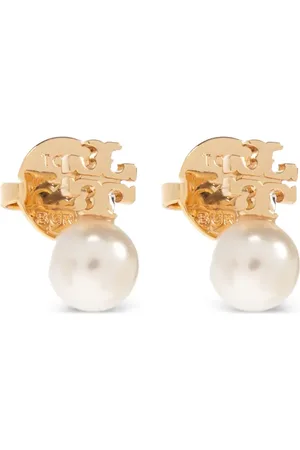 Tory Burch Pendientes Pearl con cierre de botón de presión