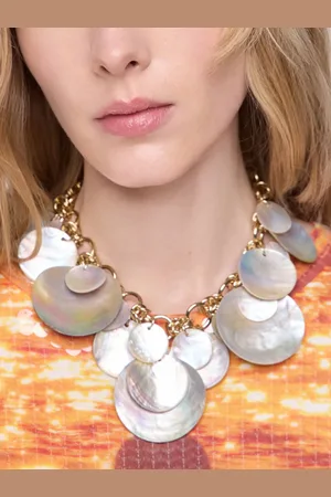 Paco rabanne Collar con discos de concha