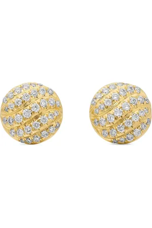 David Yurman Pendientes Cable Collectibles de 8 mm en oro amarillo de 18 ct con diamantes