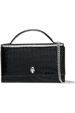 Alexander McQueen Bolso de hombro con efecto de piel de cocodrilo
