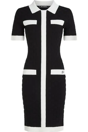 Karl Lagerfeld Vestido tipo polo con ribetes en contraste