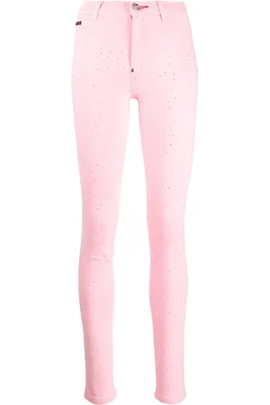 Philipp Plein Jeggins con detalles de cristal y talle alto